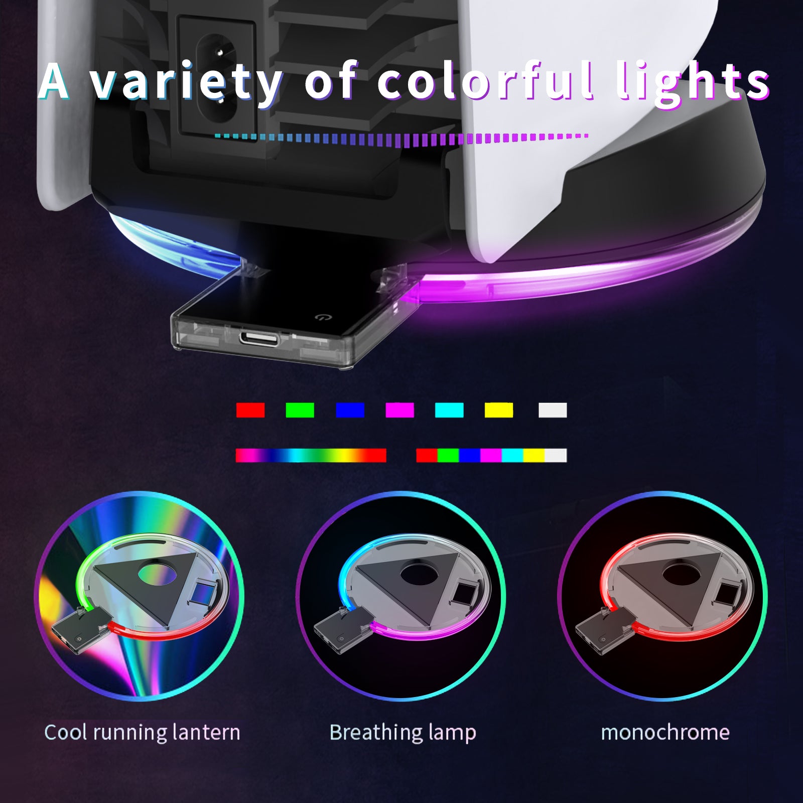 DSP-823 RGB LED Console Stand for PS5 Adjustable Console Base Stand for PlayStation 5 Console DSP-823 RGB LED Console Stand for PS5 Adjustable Console Base Stand for PlayStation 5 Console